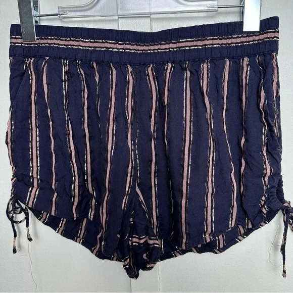 Anthropologie Pants - Anthropologie Navy and Pink Sparkle Shorts small